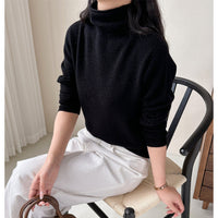 Damen Leichter Kaschmir-Mix Rollkragenpullover mit feinem Soft-Finish und schmaler Silhouette Nord Taschen - Titanschwarz