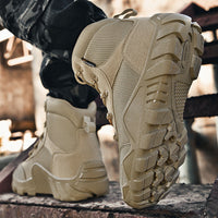 Herren taktische Stiefel mit verstärktem Knöchelschutz und rutschfester Sohle - Sand