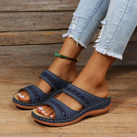 Damen Sandalen Gepolsterte Sohle Sommer Schuhe - Dunkelblau