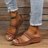 Damen Sandalen Gepolsterte Sohle Sommer Schuhe - Braun