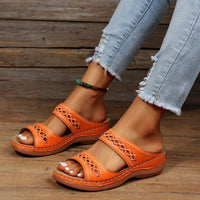 Damen Sandalen Gepolsterte Sohle Sommer Schuhe - Orange