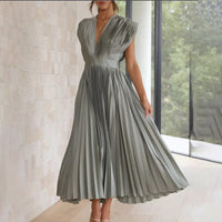 Benthe | Damen Zeitloses Klassisches Kleid – Klassisches Kleid Zeitlos - Silver