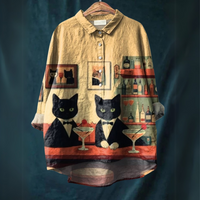 Lucy™ - Katzenkunst-Shirt - Trinkende Katzen