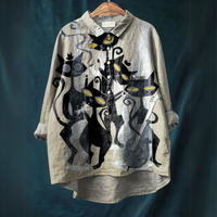 Lucy™ - Katzenkunst-Shirt - Graue Katzen