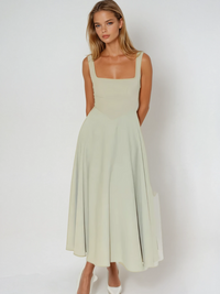 Scarlett Grace | Damen Elegantes Kleid – Leidenschaftlich Anmutiges Kleid - Salbei