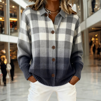 Elisa | Stilvoller Winter-Cardigan Damen gestrickt - Mehrfarbig