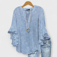 Lea | Damen Schleifen Bluse – Bluse mit Schleife Feminin Sommer 2026 - Blau
