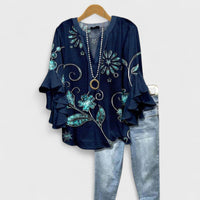 Lea | Damen Schleifen Bluse – Bluse mit Schleife Feminin Sommer 2026 - Dunkelblau
