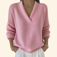 Nina | Pullover Damen V-Ausschnitt modern & stilvoll - Rosa