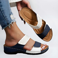 Lynn | Elegante orthopädische Sandale für Damen - Weiß Blau