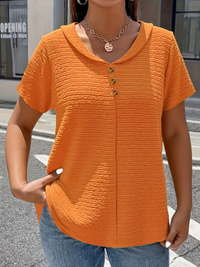 Alina | Stilvolles Oberteil mit Knöpfen - Orange