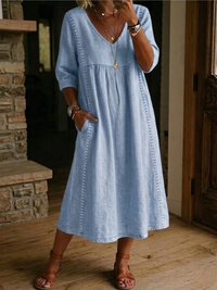 Zelmiraa – Midikleid Mit Seitentaschen - Blau