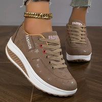Almina - Damen Sneaker mit Schnürung und Gepolsterter Sohle - Braun