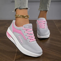 Almina - Damen Sneaker mit Schnürung und Gepolsterter Sohle - Rosa