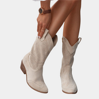 Orthopädische Cowboystiefel für Damen mit Arch Support – Komfortable und modische Westernstiefel - Beige