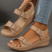 Orthopädische Keilsandalen für Damen – Bequem und Elegant für den Sommer - Khaki