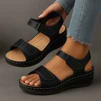 Orthopädische Keilsandalen für Damen – Bequem und Elegant für den Sommer - Schwarz (fast ausverkauft)