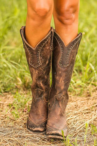 Orthopädische Western-Cowboystiefel mit Arch Support für Damen Komfort und Stil - Braun