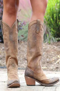 Orthopädische Western-Cowboystiefel mit Arch Support für Damen Komfort und Stil - Gelb