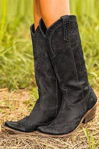 Orthopädische Western-Cowboystiefel mit Arch Support für Damen Komfort und Stil - Schwarz