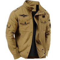 Lukas | Strukturierte Herrenjacke im Military-Look - Khaki