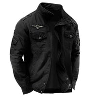 Lukas | Strukturierte Herrenjacke im Military-Look - Schwarz