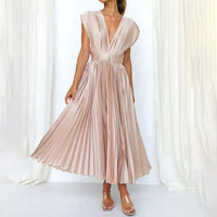 Benthe | Damen Zeitloses Klassisches Kleid – Klassisches Kleid Zeitlos - Champagner