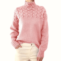 Elva | Gemütlicher Damen-Rollkragenpullover - Hellrosa