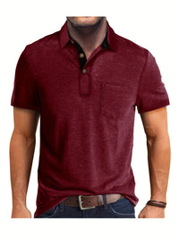 Polo Herren - Regular Fit mit kurzen Ärmeln und Kontrastkragen | Geschäftlich - Rot