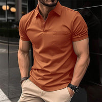 Herren T-Shirt - Modern Slim Fit Polo mit Kragen | Dehnbar - Orange