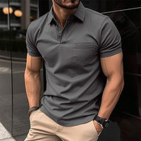 Herren T-Shirt - Modern Slim Fit Polo mit Kragen | Dehnbar - Grau