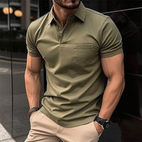 Herren T-Shirt - Modern Slim Fit Polo mit Kragen | Dehnbar - Grün