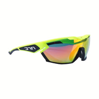 Polycarbonat-Radbrille mit 3 Gläsern – winddichte Brille für Radfahren, Laufen und Outdoor-Aktivitäten - Gelb Schwarz