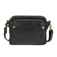Praktische Damen-Schultertasche aus elegantem, strapazierfähigem Stoff - Schwarz