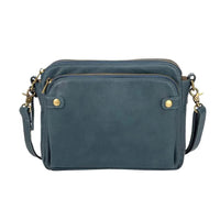 Praktische Damen-Schultertasche aus elegantem, strapazierfähigem Stoff - Blau