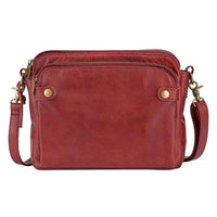 Praktische Damen-Schultertasche aus elegantem, strapazierfähigem Stoff - Rot