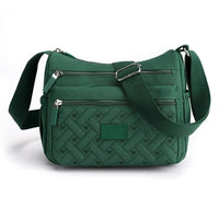 Praktische Damen-Schultertasche aus strapazierfähigem Nylon - Grün