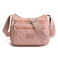 Praktische Damen-Schultertasche aus strapazierfähigem Nylon - Rosa