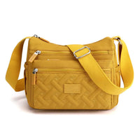 Praktische Damen-Schultertasche aus strapazierfähigem Nylon - Gelb