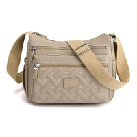 Praktische Damen-Schultertasche aus strapazierfähigem Nylon - Khaki