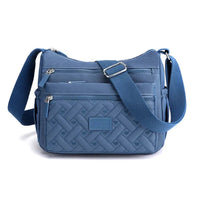 Praktische Damen-Schultertasche aus strapazierfähigem Nylon - Blau