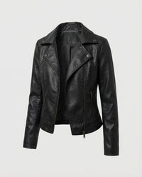 Nicole | Damen Asymmetrische Biker Lederjacke – Lederjacke Biker Asymm. 2026 - Schwarz