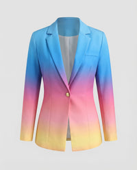Zora | Damen Farbverlauf Blazer – Ombre Blazer Gradient Elegant Büro 2026 - Blau