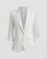 Agnes | Damen Blazer Organza Ärmel – Blazer Transparente Ärmel Elegant 2026 - Weiß
