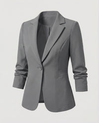 Dorothee | Damen Taillierter Business Blazer – Businessblazer Tailliert Souverän 2026 - Grau