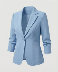 Dorothee | Damen Taillierter Business Blazer – Businessblazer Tailliert Souverän 2026 - Hellblau