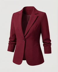 Dorothee | Damen Taillierter Business Blazer – Businessblazer Tailliert Souverän 2026 - Weinrot