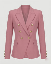 Friederike | Damen Doppelreiher Blazer Zierknöpfe – Doppelreiher Prächtige Knöpfe 2026 - Rosa