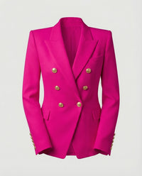 Hannelore | Damen Doppelreiher Blazer Schmuckknöpfe – Glamour Blazer Knöpfe 2026 - Fuchsia