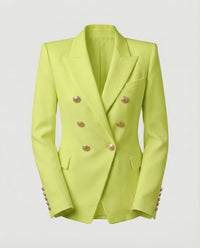 Hannelore | Damen Doppelreiher Blazer Schmuckknöpfe – Glamour Blazer Knöpfe 2026 - Gruen